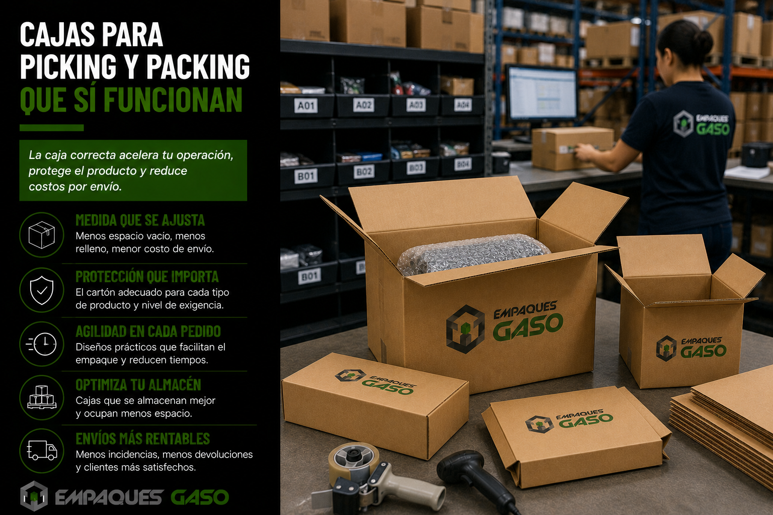 Cajas para picking y packing que sí funcionan