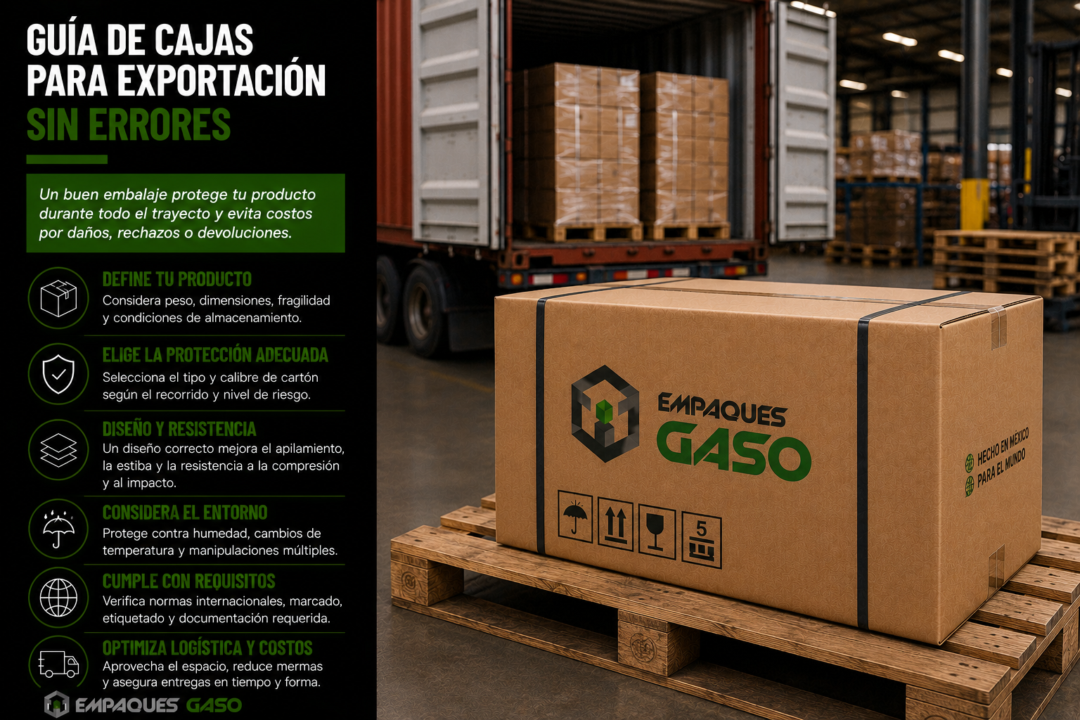 Guía de cajas para exportación sin errores